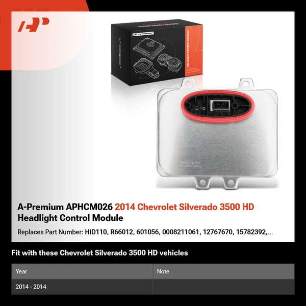 A-Premium APHCM026 2014 Chevrolet Silverado 3500 HD Headlight Control Module
