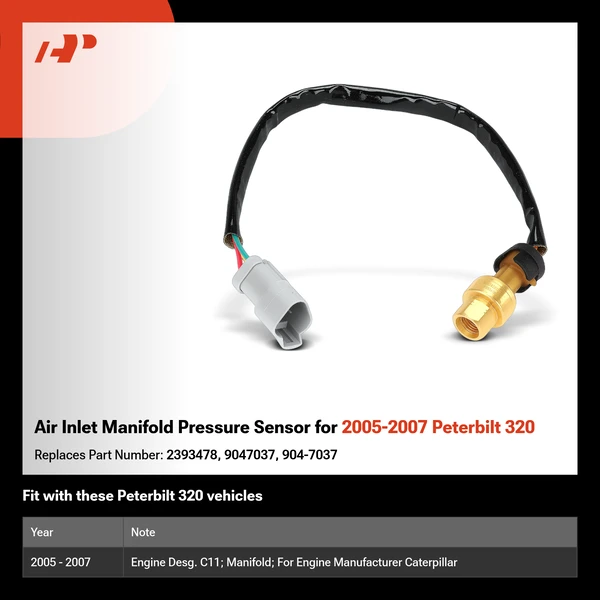 Air Inlet Manifold Pressure Sensor for 2005-2007 Peterbilt 320