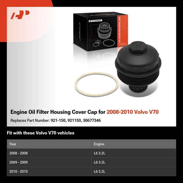 Engine Oil Filter Housing Cover Cap for 2008-2010 Volvo V70
