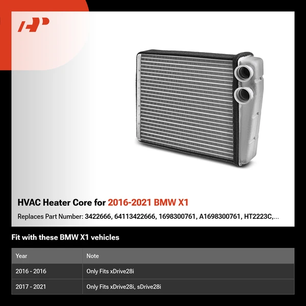 HVAC Heater Core for 2016-2021 BMW X1