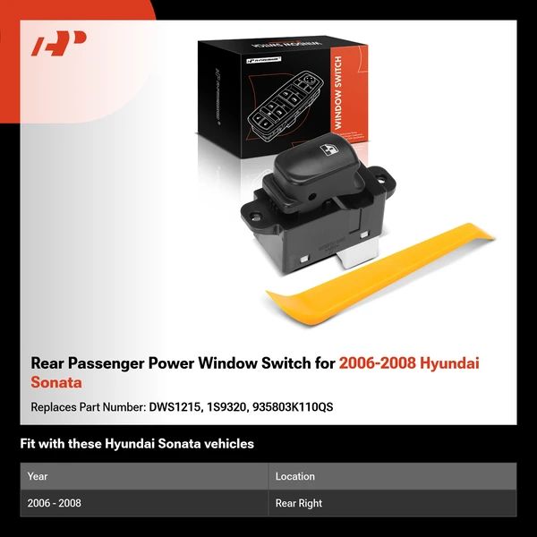 Rear Passenger Power Window Switch for 2006-2008 Hyundai Sonata