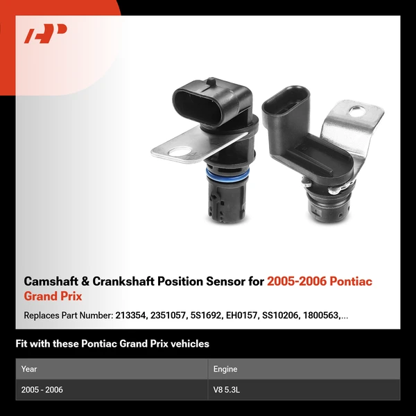 Camshaft & Crankshaft Position Sensor for 2005-2006 Pontiac Grand Prix