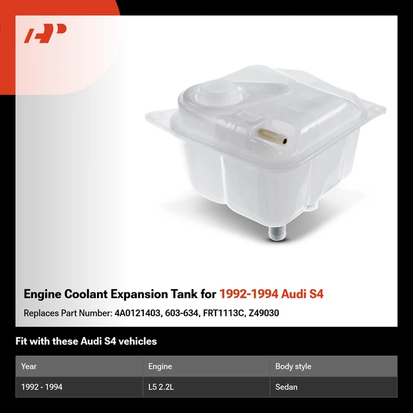Engine Coolant Expansion Tank for 1992-1994 Audi S4