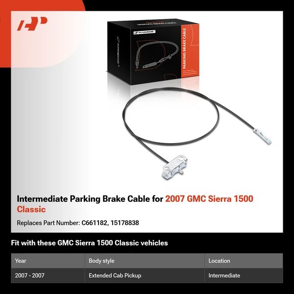 Intermediate Parking Brake Cable for 2007 GMC Sierra 1500 Classic