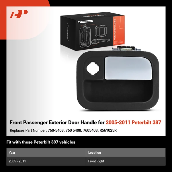 Front Passenger Exterior Door Handle for 2005-2011 Peterbilt 387