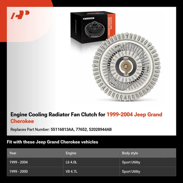 Engine Cooling Radiator Fan Clutch for 1999-2004 Jeep Grand Cherokee