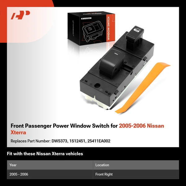 Front Passenger Power Window Switch for 2005-2006 Nissan Xterra