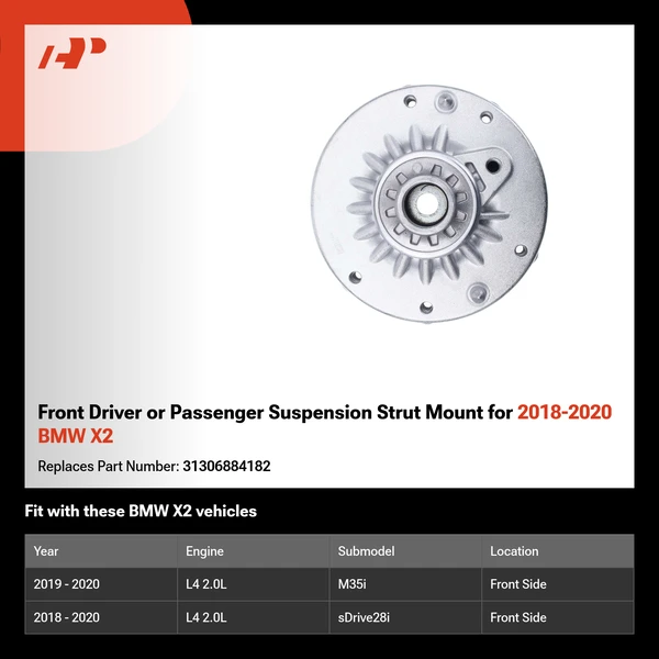 Front Driver or Passenger Suspension Strut Mount for 2018-2020 BMW X2