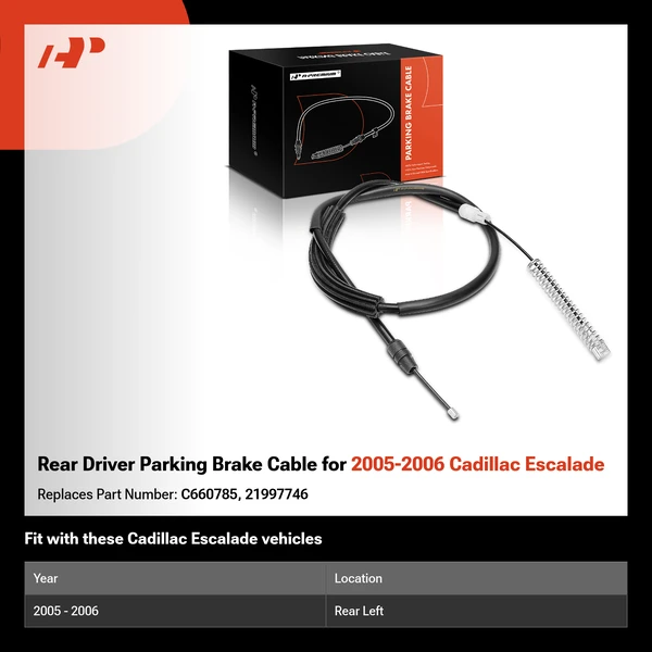 Rear Driver Parking Brake Cable for 2005-2006 Cadillac Escalade