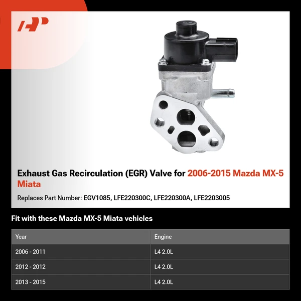Exhaust Gas Recirculation (EGR) Valve for 2006-2015 Mazda MX-5 Miata