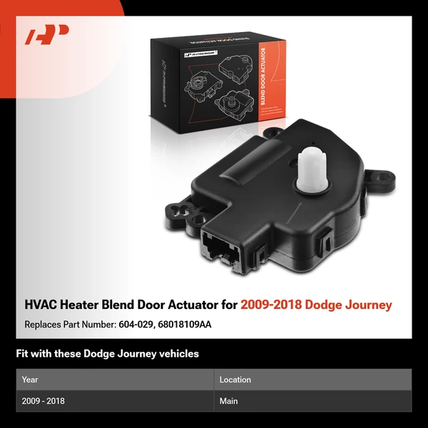 HVAC Heater Blend Door Actuator for 2009-2018 Dodge Journey