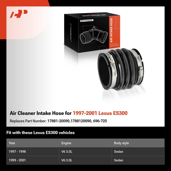 Air Cleaner Intake Hose for 1997-2001 Lexus ES300