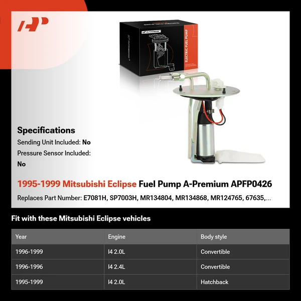 1995-1999 Mitsubishi Eclipse Fuel Pump A-Premium APFP0426