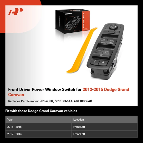 Front Driver Power Window Switch for 2012-2015 Dodge Grand Caravan