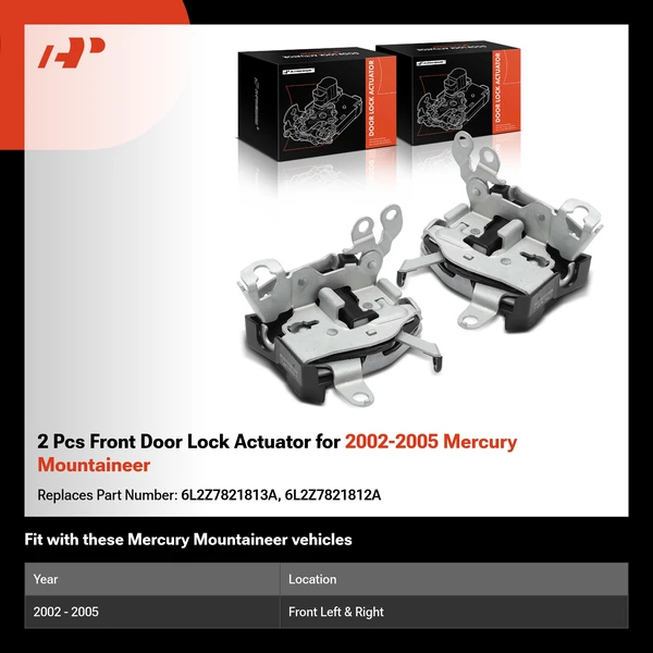 2 Pcs Front Door Lock Actuator for 2002-2005 Mercury Mountaineer