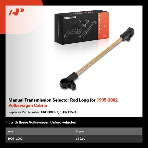 Manual Transmission Selector Rod Long for 1995-2002 Volkswagen Cabrio