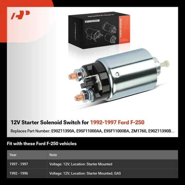 12V Starter Solenoid Switch for 1992-1997 Ford F-250