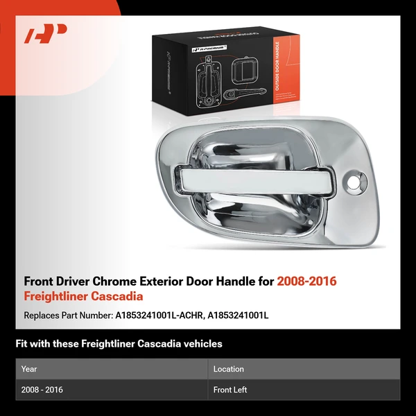 Front Driver Chrome Exterior Door Handle for 2008-2016 Freightliner Cascadia