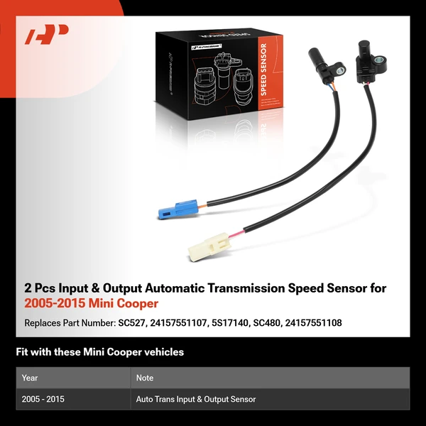 2 Pcs Input & Output Automatic Transmission Speed Sensor for 2005-2015 Mini Cooper