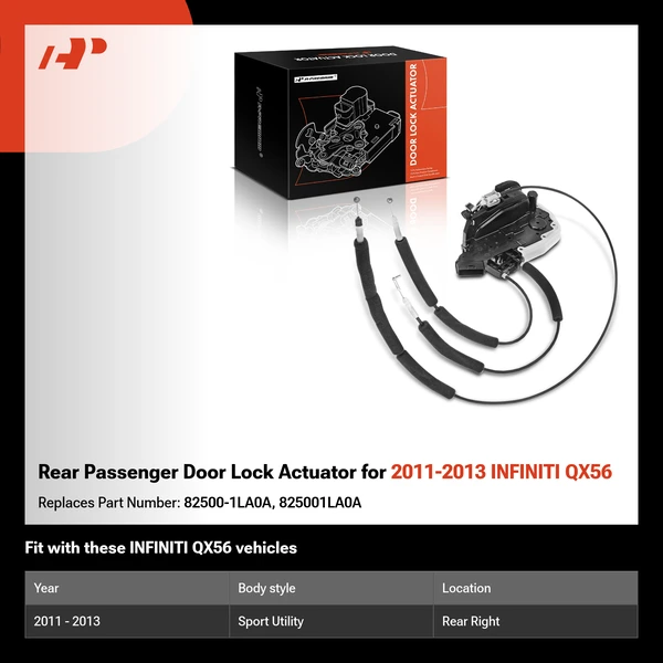 Rear Passenger Door Lock Actuator for 2011-2013 INFINITI QX56