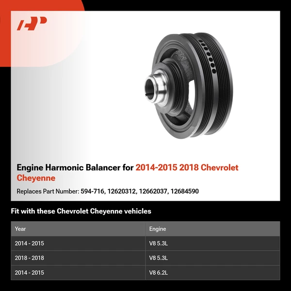 Engine Harmonic Balancer for 2014-2015 2018 Chevrolet Cheyenne