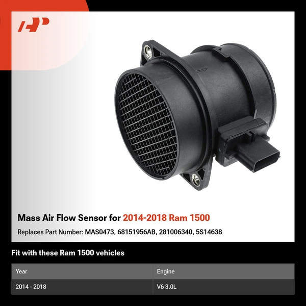 Mass Air Flow Sensor for 2014-2018 Ram 1500