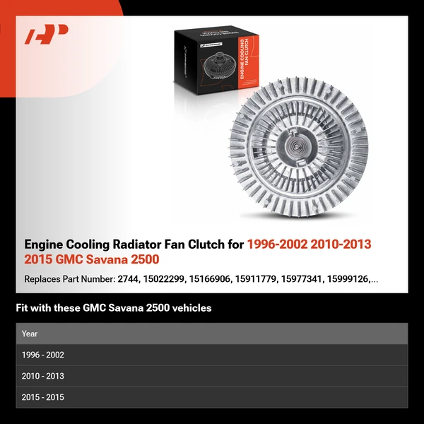 Engine Cooling Radiator Fan Clutch for 1996-2002 2010-2013 2015 GMC Savana 2500