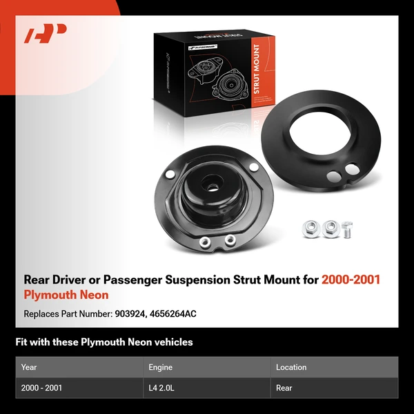 Rear Driver or Passenger Suspension Strut Mount for 2000-2001 Plymouth Neon