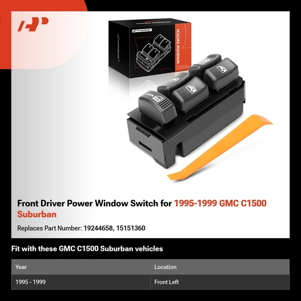Front Driver Power Window Switch for 1995-1999 GMC C1500 Suburban
