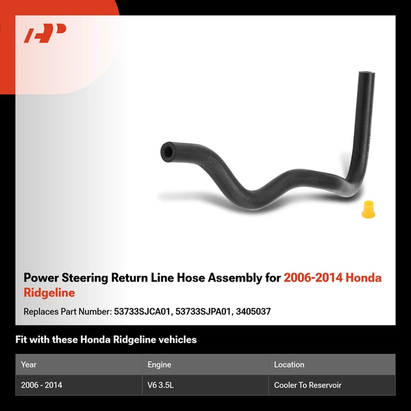 Power Steering Return Line Hose Assembly for 2006-2014 Honda Ridgeline