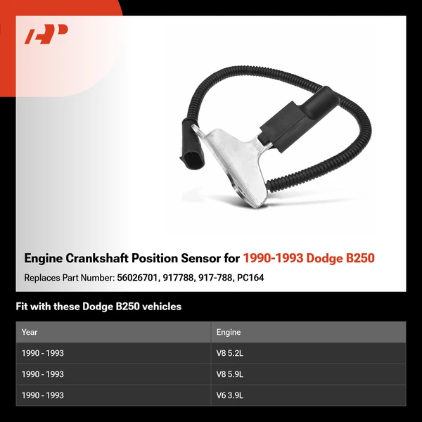 Engine Crankshaft Position Sensor for 1990-1993 Dodge B250