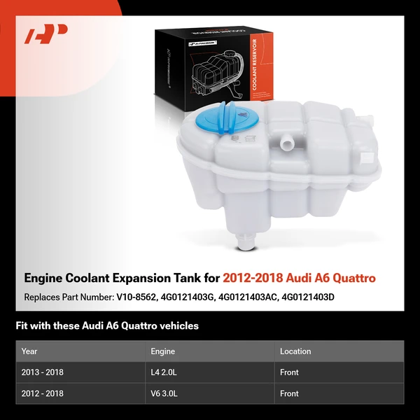 Engine Coolant Expansion Tank for 2012-2018 Audi A6 Quattro