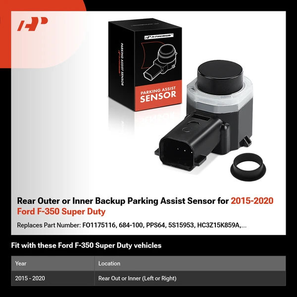 Rear Outer or Inner Backup Parking Assist Sensor for 2015-2020 Ford F-350 Super Duty