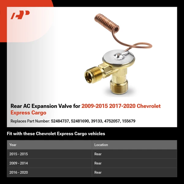 Rear AC Expansion Valve for 2009-2015 2017-2020 Chevrolet Express Cargo