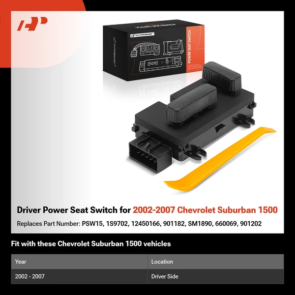 Driver Power Seat Switch for 2002-2007 Chevrolet Suburban 1500