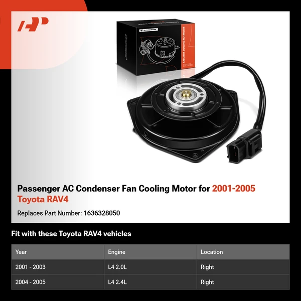 Passenger AC Condenser Fan Cooling Motor for 2001-2005 Toyota RAV4