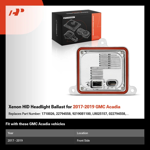 Xenon HID Headlight Ballast for 2017-2019 GMC Acadia