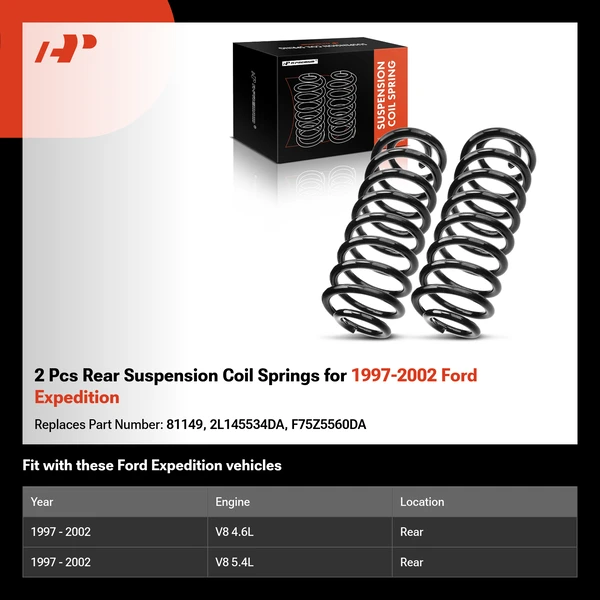2 Pcs Rear Suspension Coil Springs for 1997-2002 Ford Expedition