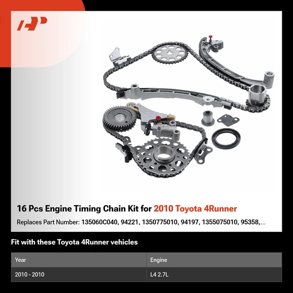 16 Pcs Engine Timing Chain Kit for 2010 Toyota 4Runner