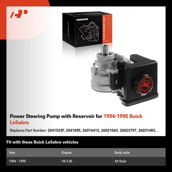 Power Steering Pump with Reservoir for 1994-1995 Buick LeSabre