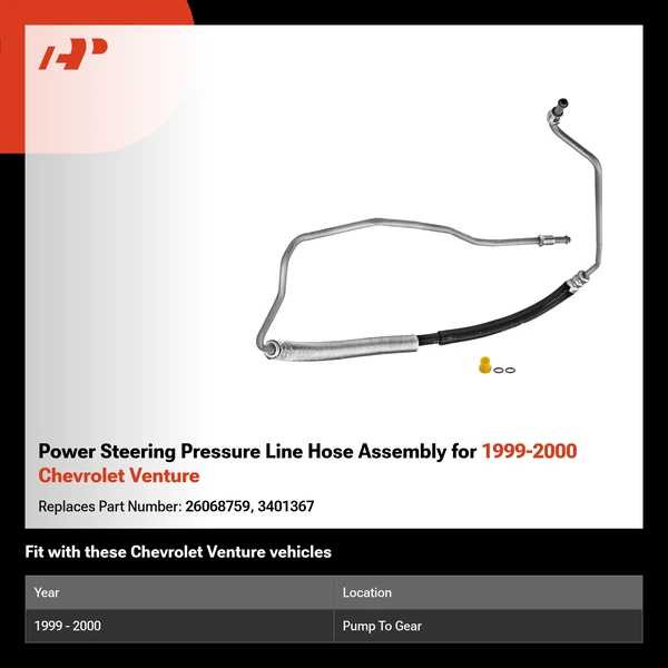 Power Steering Pressure Line Hose Assembly for 1999-2000 Chevrolet Venture