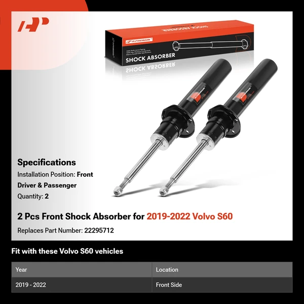 2 Pcs Front Shock Absorber for 2019-2022 Volvo S60