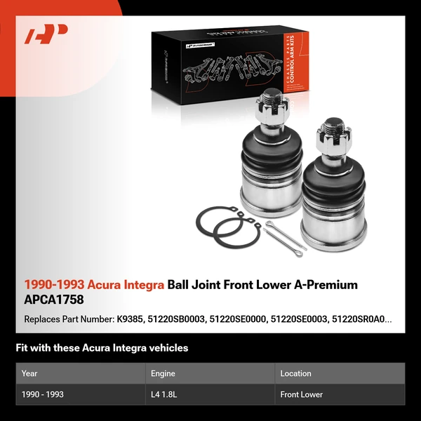 1990-1993 Acura Integra Ball Joint Front Lower A-Premium APCA1758