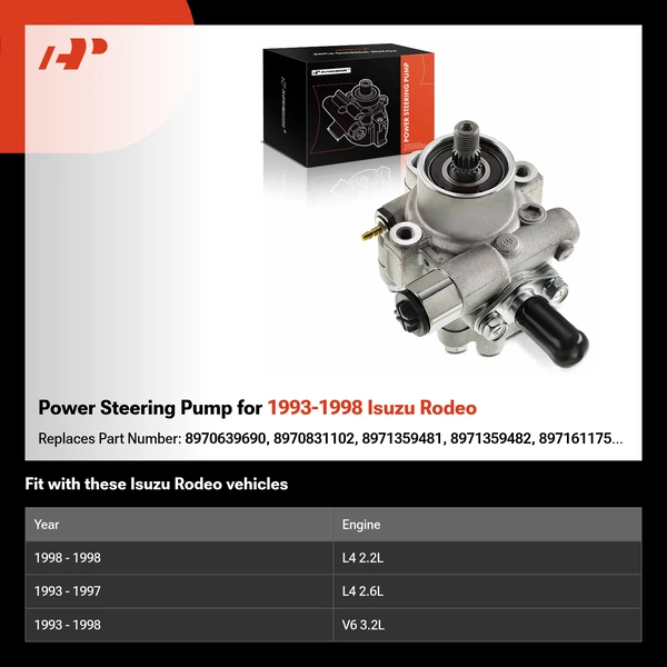 Power Steering Pump for 1993-1998 Isuzu Rodeo