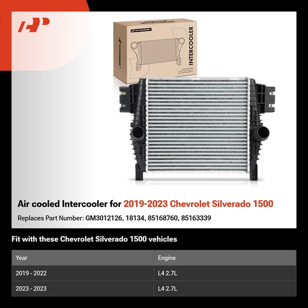 Air cooled Intercooler for 2019-2023 Chevrolet Silverado 1500