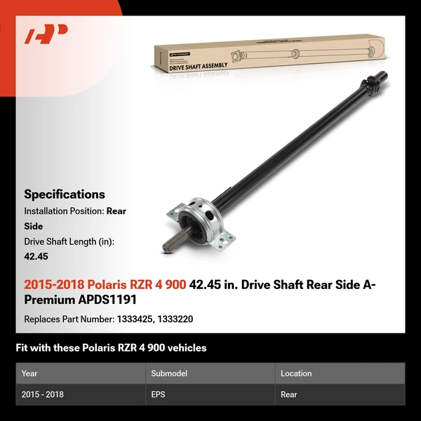 2015-2018 Polaris RZR 4 900 42.45 in. Drive Shaft Rear Side A-Premium APDS1191