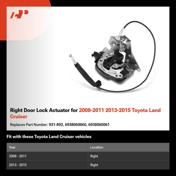 Right Door Lock Actuator for 2008-2011 2013-2015 Toyota Land Cruiser