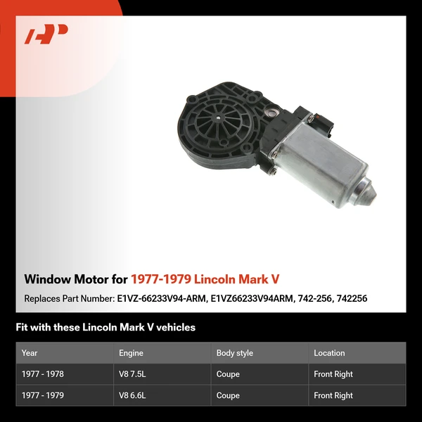 Window Motor for 1977-1979 Lincoln Mark V