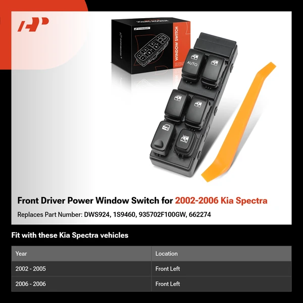 Front Driver Power Window Switch for 2002-2006 Kia Spectra