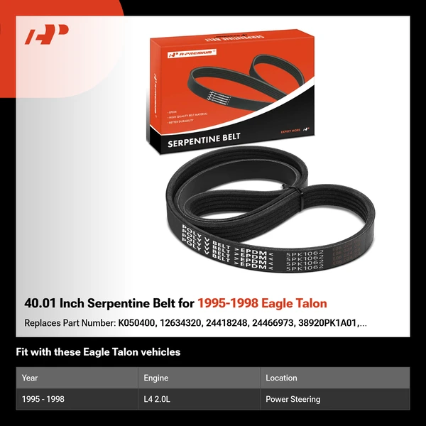 40.01 Inch Serpentine Belt for 1995-1998 Eagle Talon